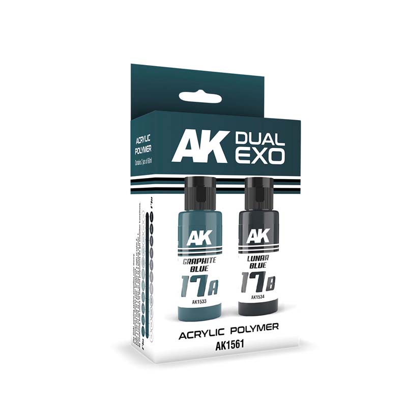 AK Interactive Dual Exo Set 17  17A Graphite Blue & 17B Lunar Blue AK-1561