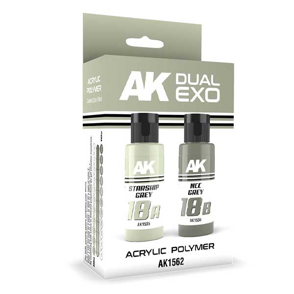 AK Interactive Dual Exo Set 18  18A Starship Grey & 18B Ncc Grey AK-1562