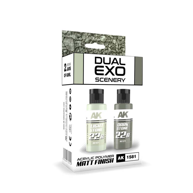 AK Interactive Dual Exo Scenery Set 22  22A Light Stone & 22B Dark Stone AK-1581