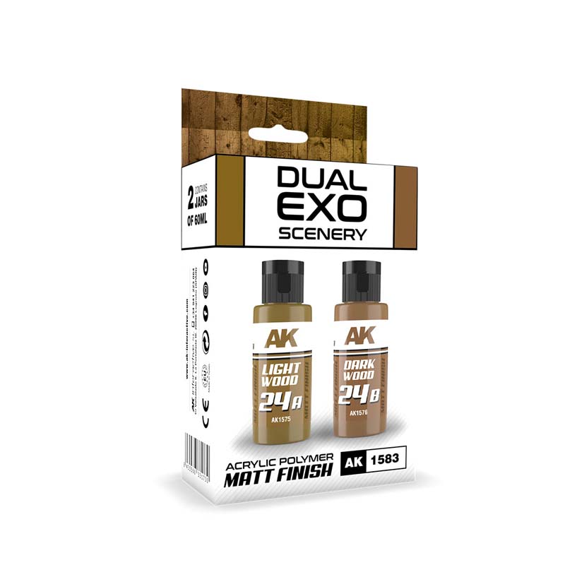 AK Interactive Dual Exo Scenery Set 24  24A Light Wood & 24B Dark Wood AK-1583