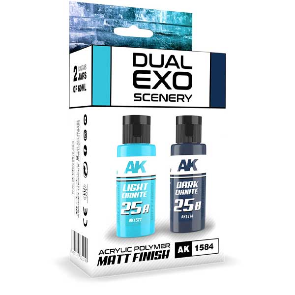 AK Interactive Dual Exo Scenery Set 25  25A Light Cianite & 25B Dark Cianite AK-1584