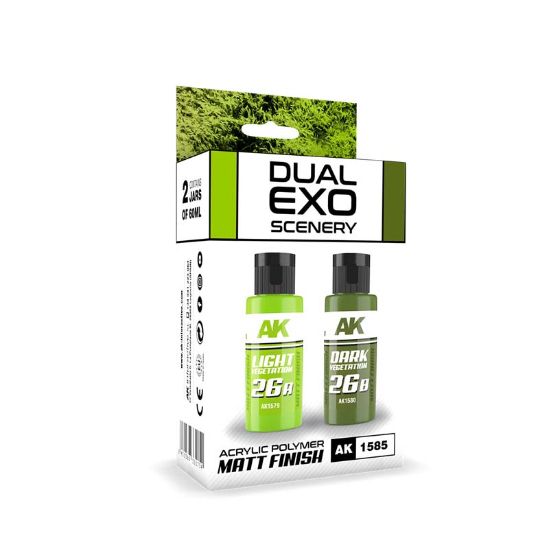 AK Interactive Dual Exo Scenery Set 26  26A Light Vegetation & 26B Dark Vegetation AK-1585