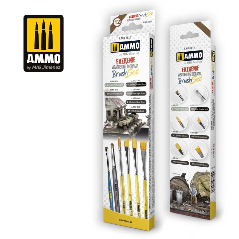 Extreme Weathering Diorama Brush Set A.MIG-7612 Ammo