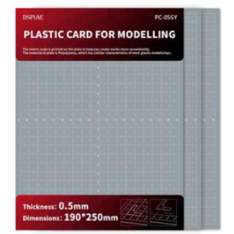 DSPIAE 3x 0.5mm Plastic Card For Modelling PC-05GY