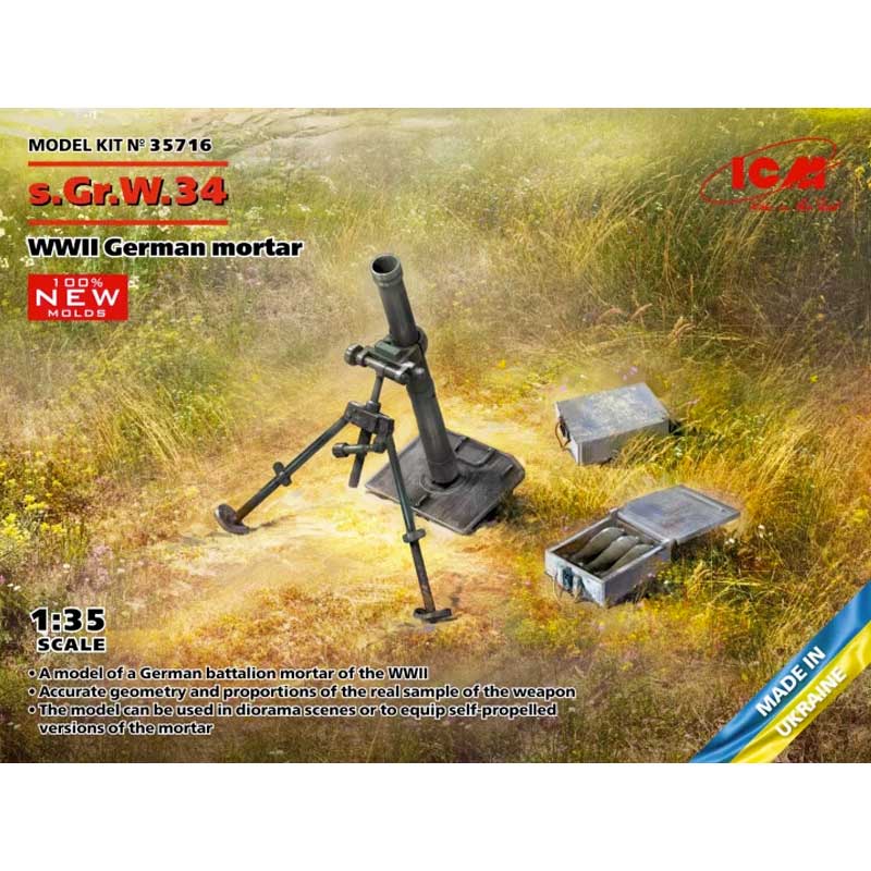 1/35 s.Gr.W.34 WWII German Mortar 35716 ICM