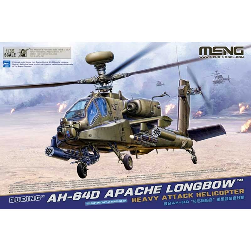 1/35 Boeing AH-64D Apache Longbow Meng Model QS-004