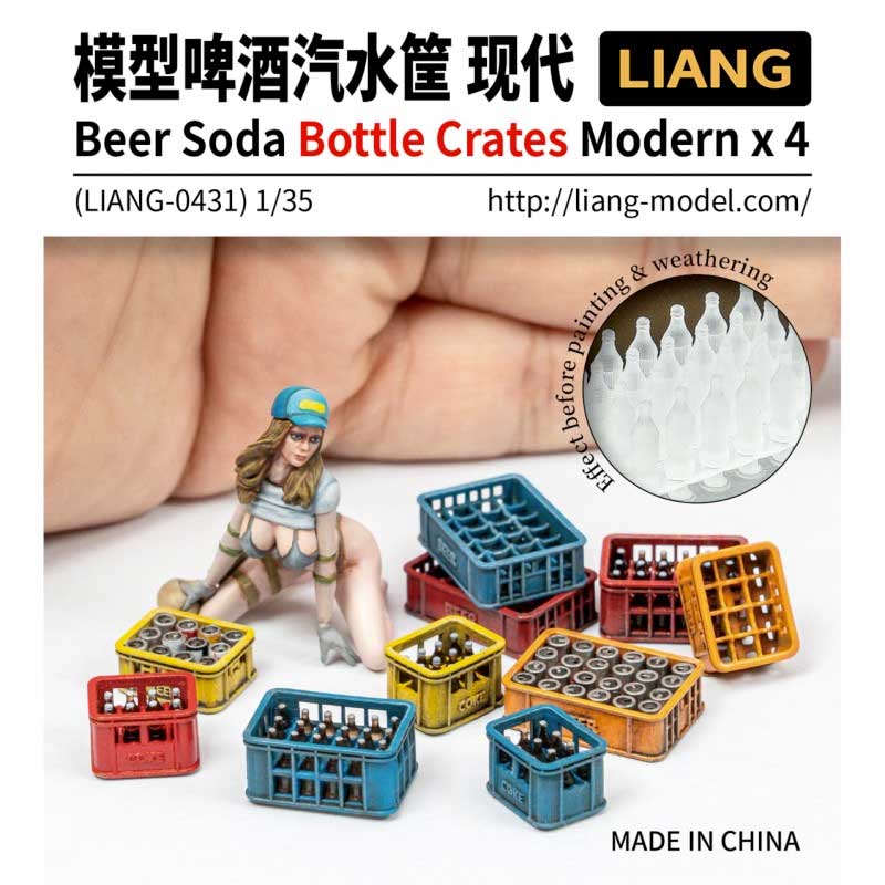 1/35 Beer Soda Bottle Crates Modern x 4 0431 Liang