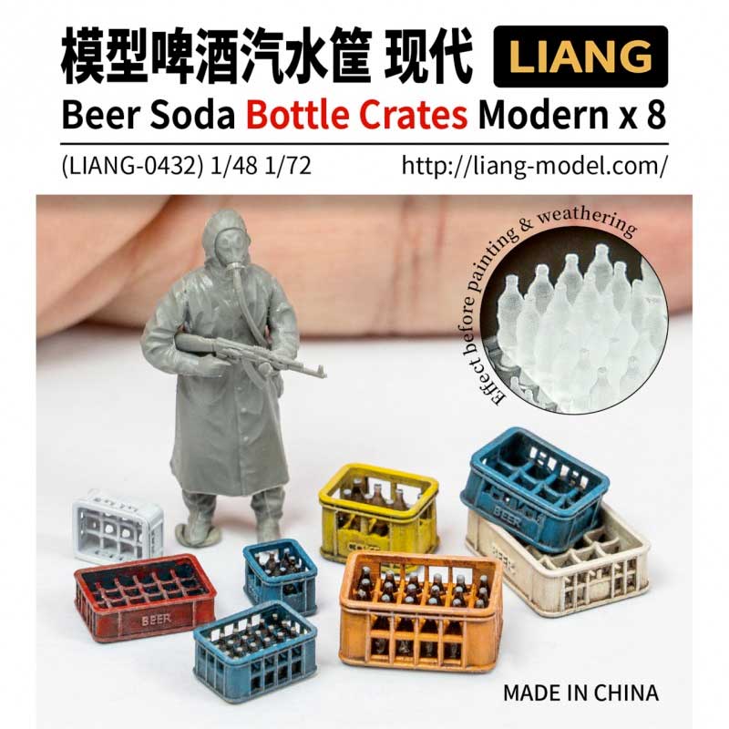 Beer Soda Bottle Crates Modern x 8 (Scale 1/48 - 1/72) 0432 Liang