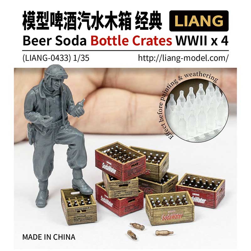 1/35 Beer Soda Bottle  Crates WWII x 4 0433 Liang