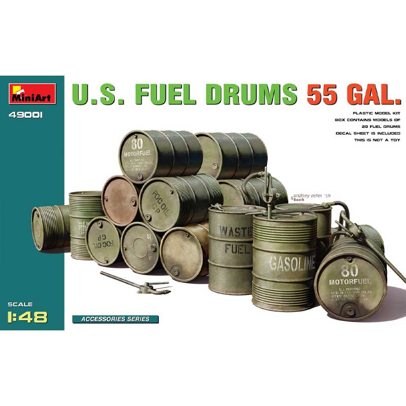 Miniart US Fuel Drums 55 Gal. (1/48) 49001