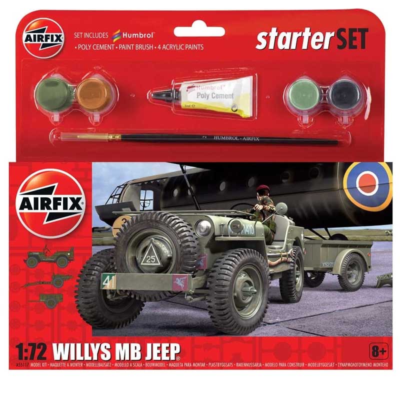 Airfix Small Starter Set Willys MB Jeep (1/72) A55117A