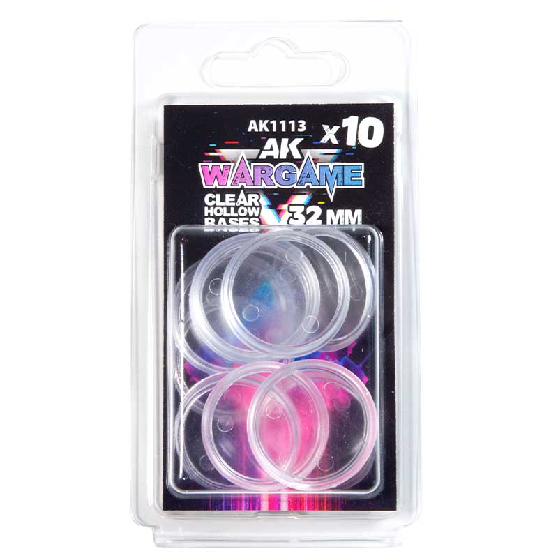 AK Interactive Clear Hollow Base 32mm - 10 Units AK-1113
