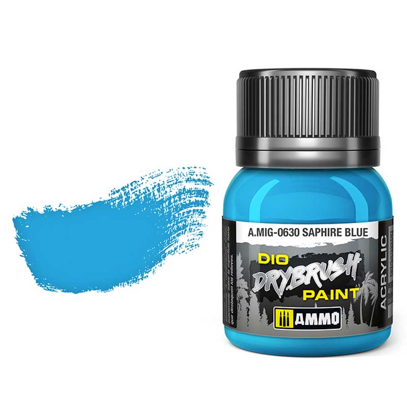40ml Saphire Blue Dio Dry Brush Paint A.MIG-0630 Ammo