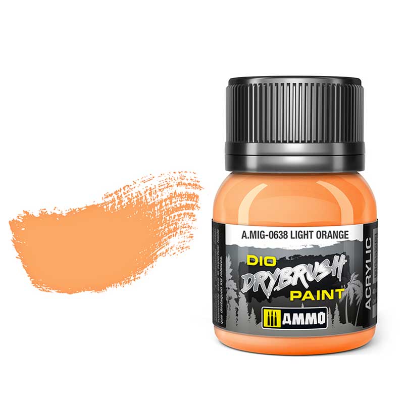 40ml Light Orange Dio Dry Brush Paint A.MIG-0638 Ammo