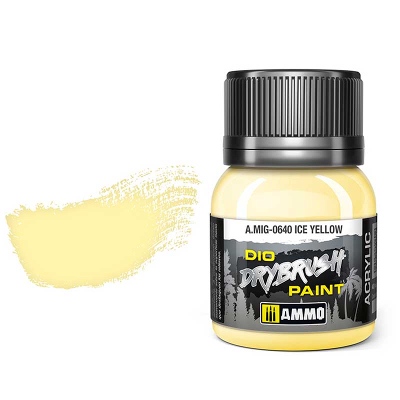 40ml Ice Yellow Dio Dry Brush Paint A.MIG-0640 Ammo