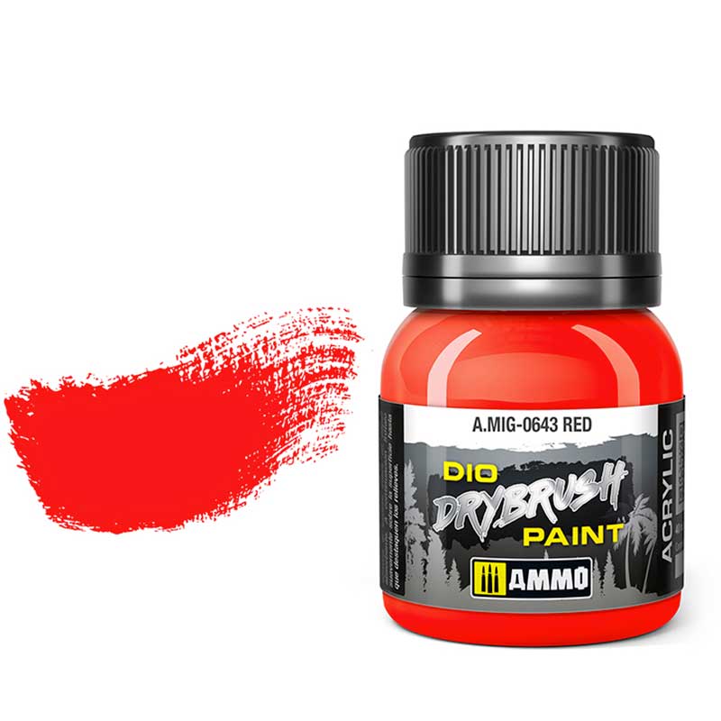 40ml Red Dio Dry Brush Paint A.MIG-0643 Ammo