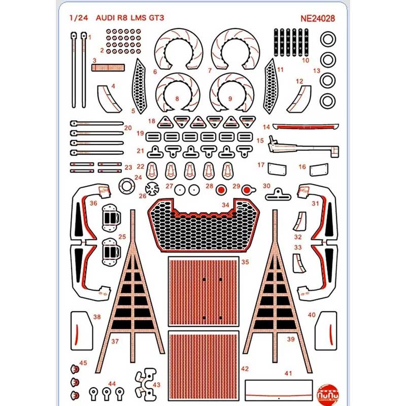 1/24 Audi R8 GT3 Detail Up Parts 2015 Macau World Cup NE24028 NuNu