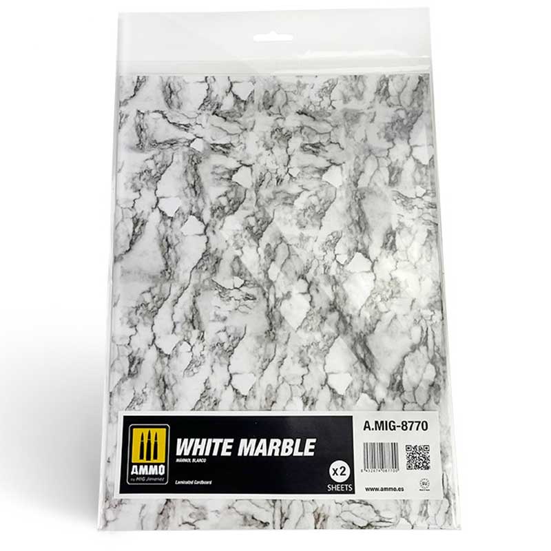 2x White Marble. Sheet Of Marble Ammo A.MIG-8770