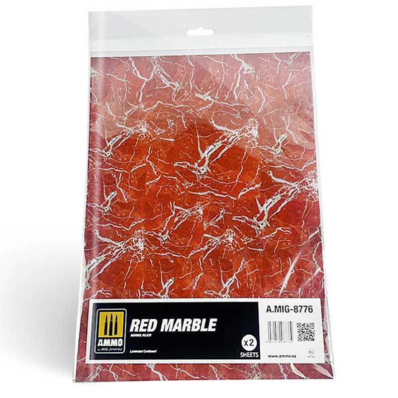 2x Red Marble. Sheet Of Marble Ammo A.MIG-8776