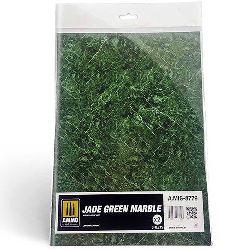 2x Jade Green Marble. Sheet Of Marble Ammo A.MIG-8779