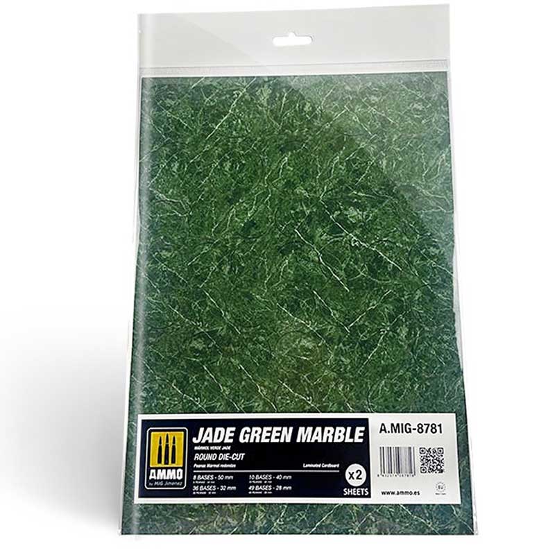 2x Jade Green Marble. Round For Bases For Wargames Ammo A.MIG-8781