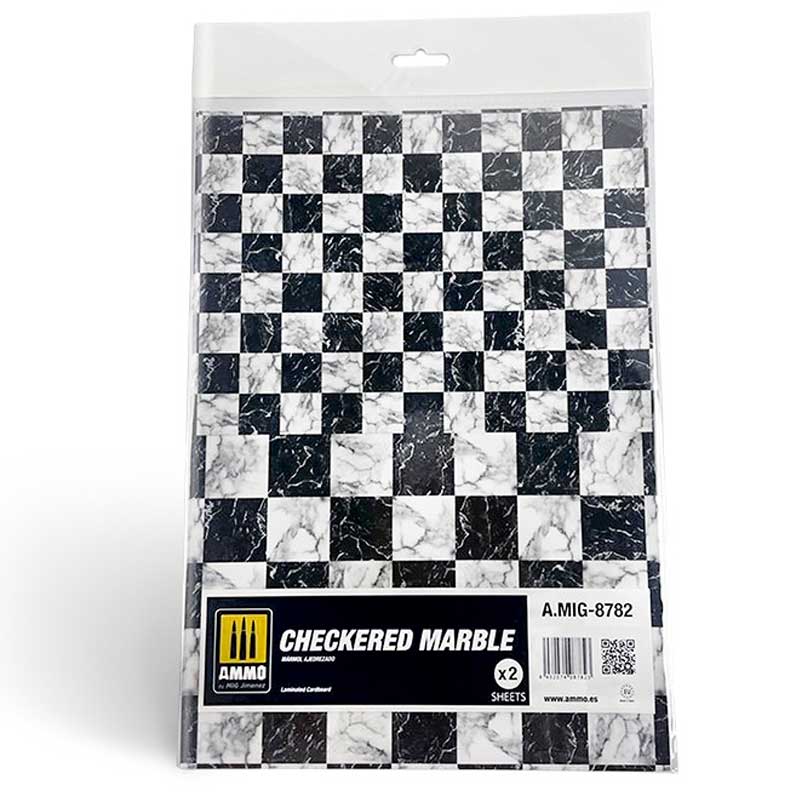 2x Checkered Marble. Sheet Of Marble Ammo A.MIG-8782