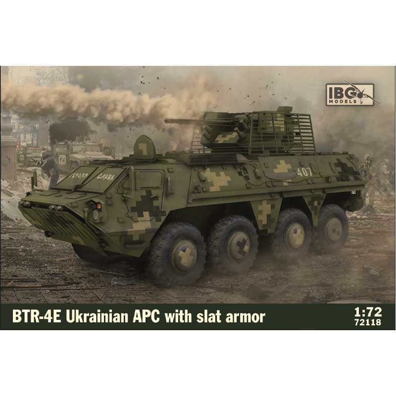 IBG Models BTR-4E Ukrainian APC with slat armor (1/72) 72118