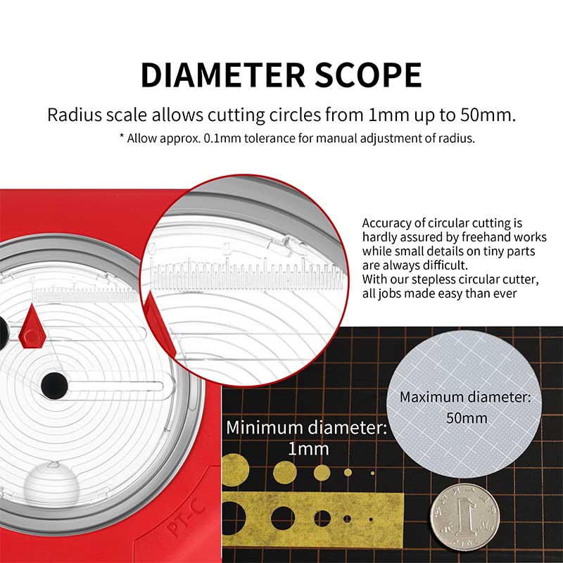 DSPIAE Integral Stepless Circular Cutter PT-C