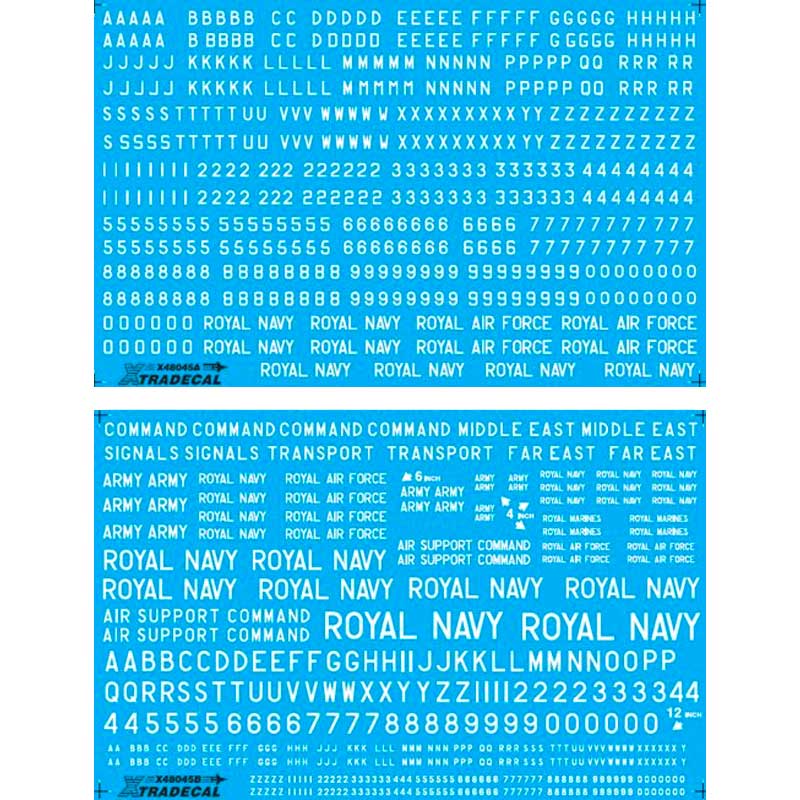 1/48 RAF White Letters, Numerals X48045 Xtradecal