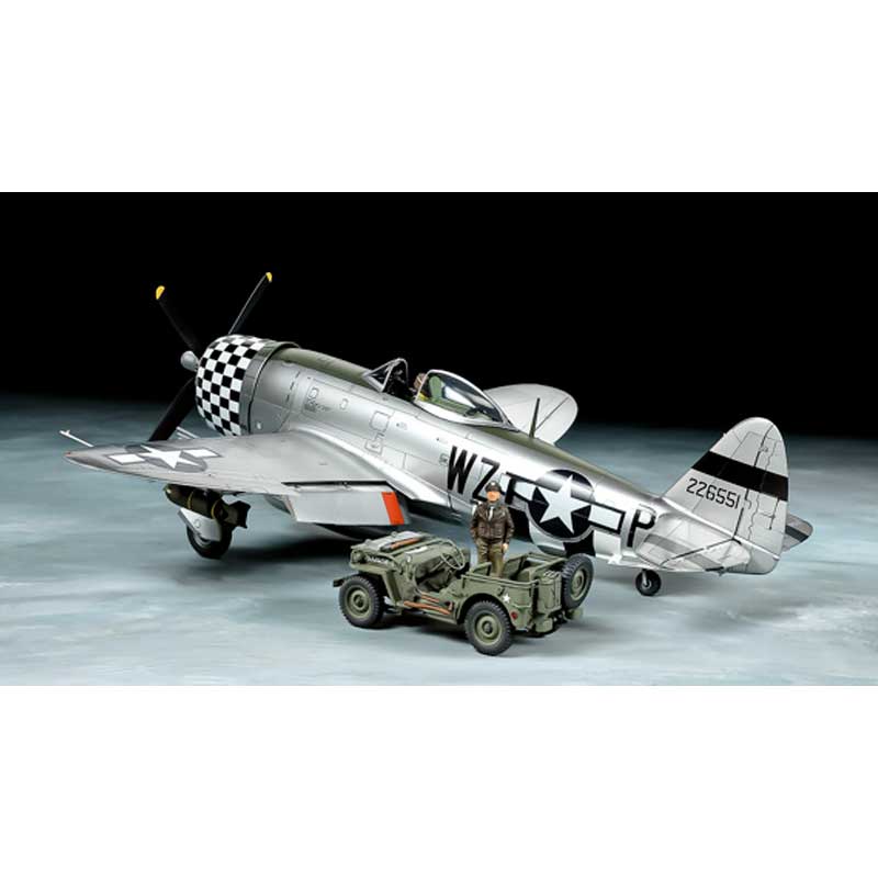 Tamiya P-47D Thunderbolt Bubbletop & Light Vehicle Set (1/48) 25214