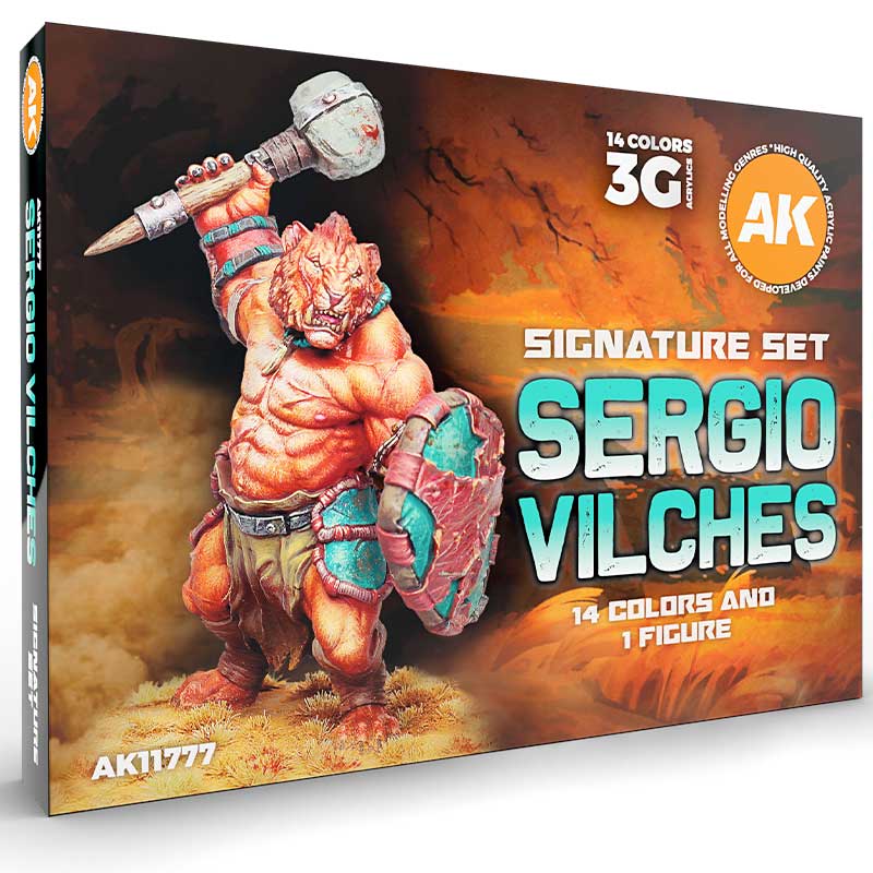 AK Interactive Sergio Vilches Signature Set 14 Colors & 1 Figure AK-11777