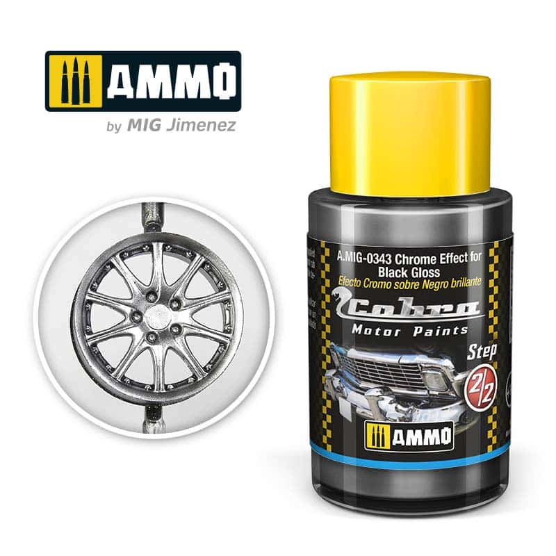 30ml Cobra Motor Chrome Effect for Black Gloss A.MIG-0343 Ammo