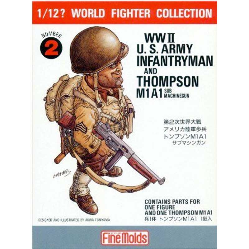 1/12 WWII U.S. Army Infantryman and Thompson M1A1 Sub Machinegun FT2 Fine Molds