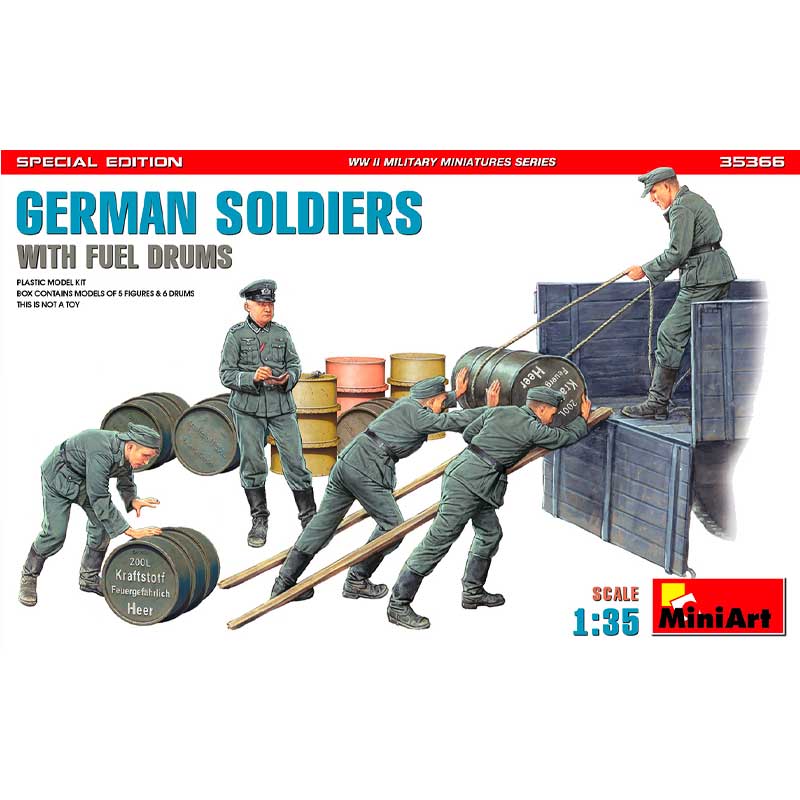 Miniart German Soldiers w/ Fuel Drums Spec Edition (1/35) 35366