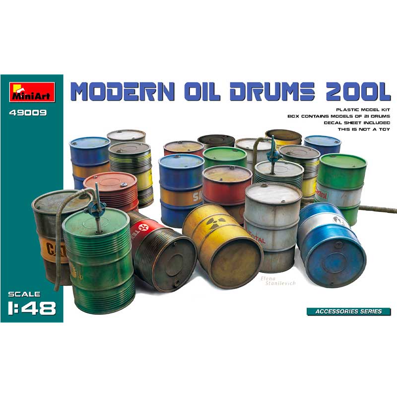 Miniart Modern Oil Drums (200l) (1/48) 49009