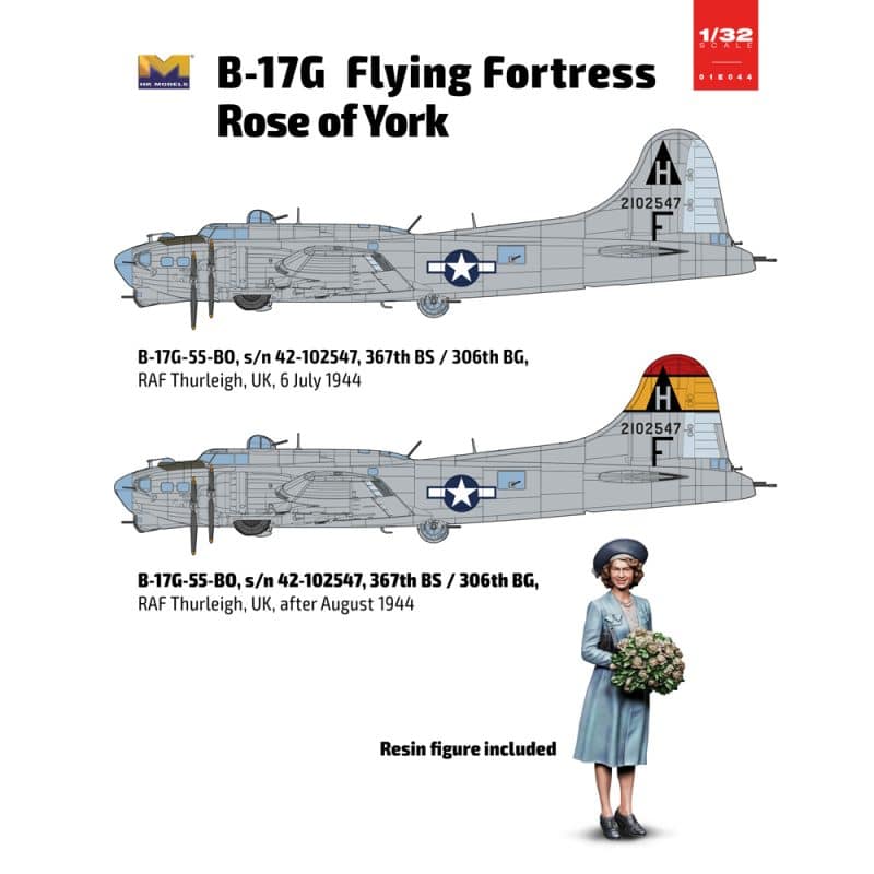 1/32 B-17G Flying Fortress “Rose of York” Limited Edition HK01E44 HK Models