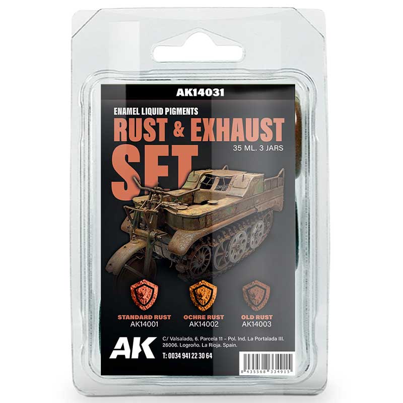 AK Interactive Rust & Exhaust Set - Liquid Pigment AK-14031