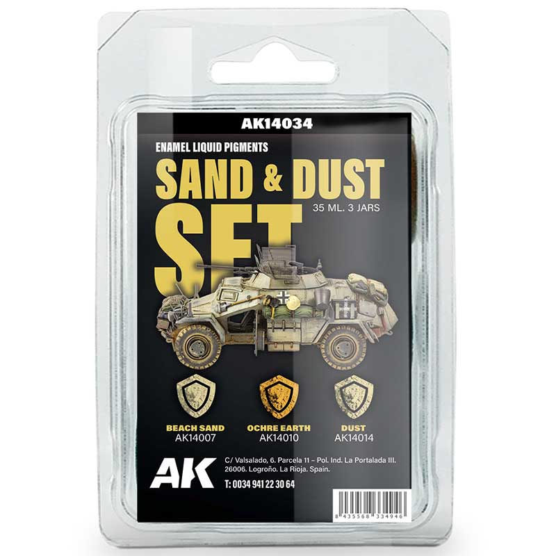 AK Interactive Sand & Dust Set - Liquid Pigment AK-14034