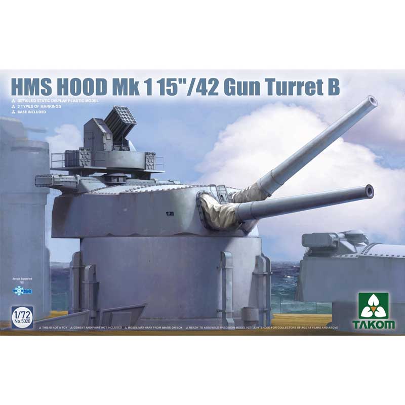 1/72 HMS Hood Mk 1 15"/42 Gun Turret B 05020 Takom