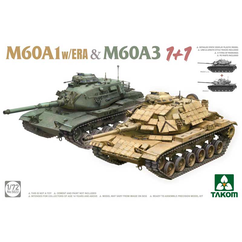 1/72 US M60A1 w/ERA & M60A3 1+1 05022 Takom