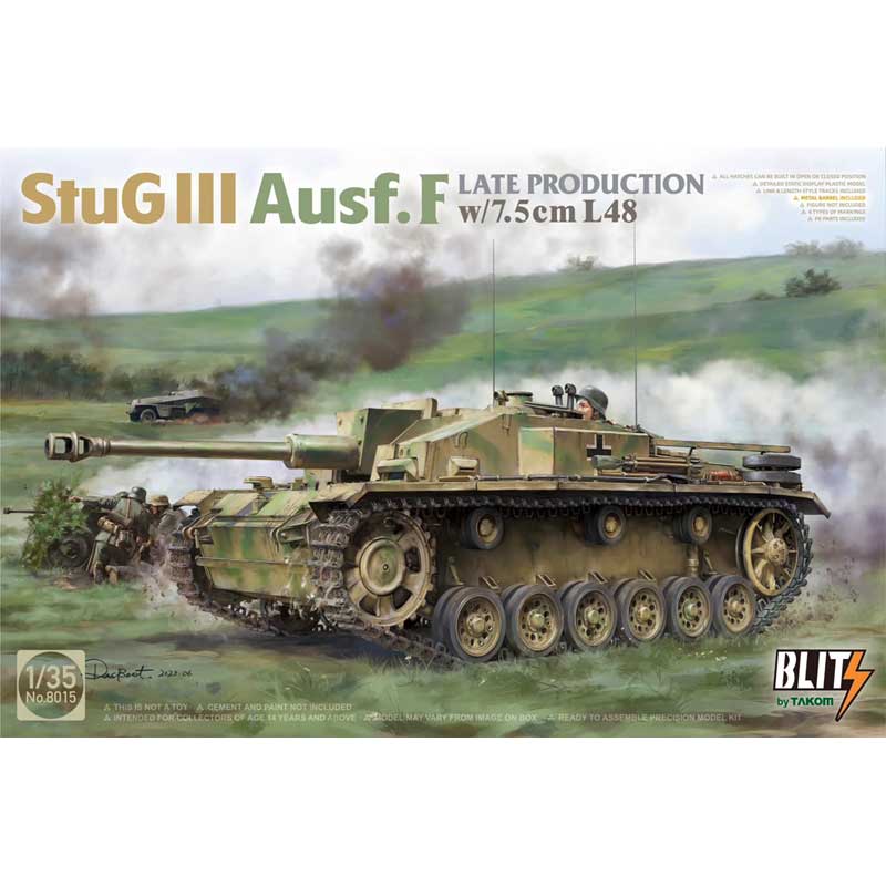 1/35 German StuG III Ausf F Late Production w/ 7.5cm L48 08015 Takom