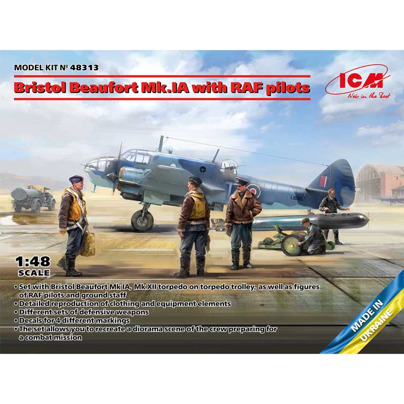 1/48 Bristol Beaufort Mk.IA with RAF Pilots 48313 ICM