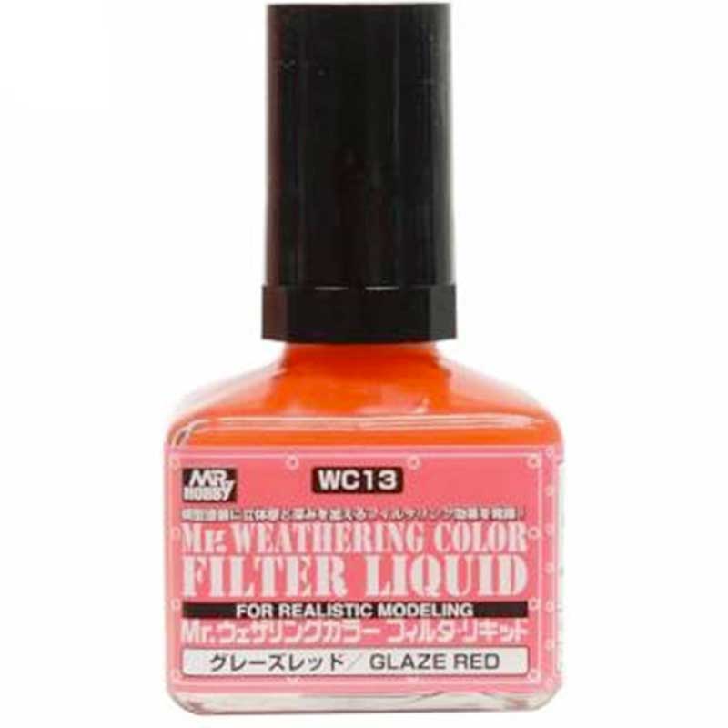 Mr Hobby - Mr Weathering Color Filter Liquid Glaze Red (40ml) WC-13