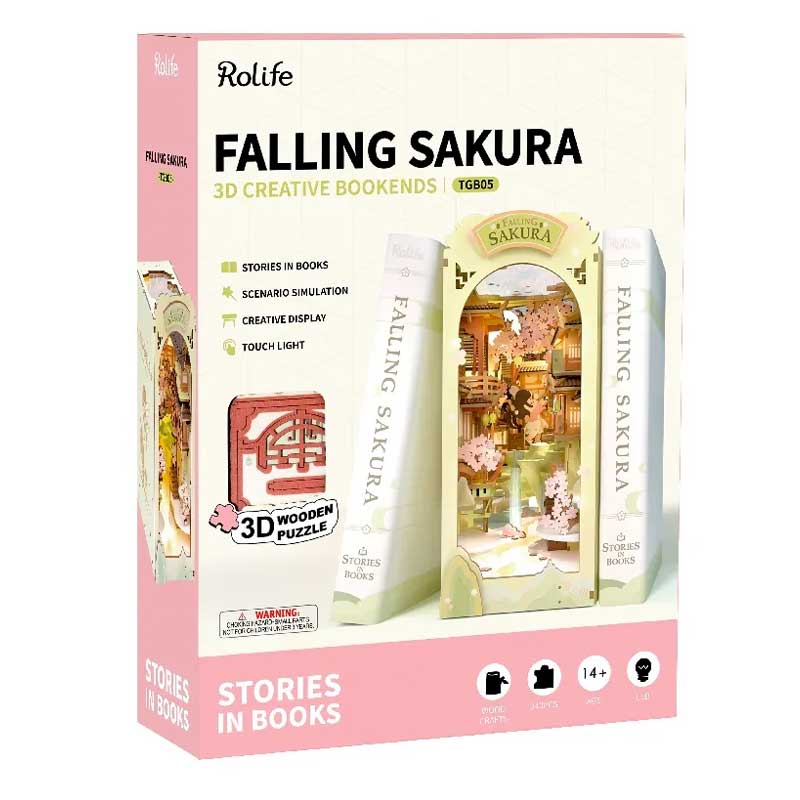 Rolife Book Nook Shelf Insert - Falling Sakura TGB05