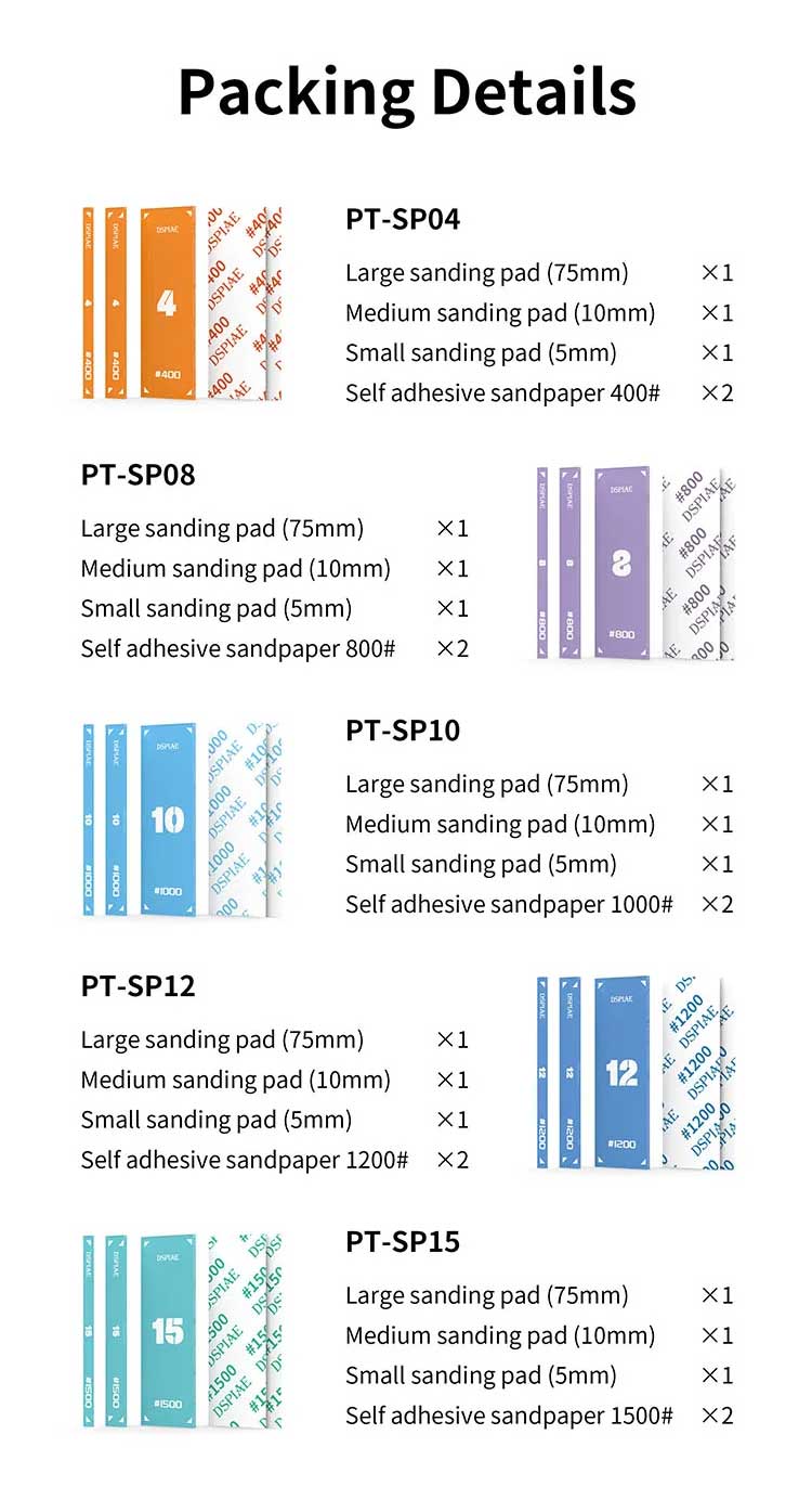 DSPIAE Acrylic Sanding Pad Set-Green PT-SP15