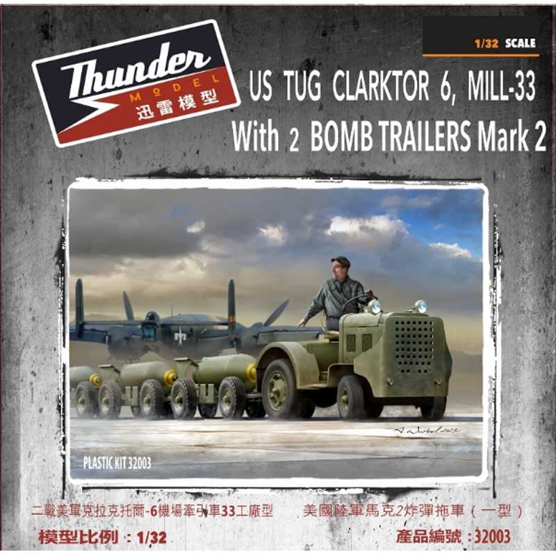 Thunder Model US TUG Clarktor-6 with 2 bomb trailers (1/32) 32003