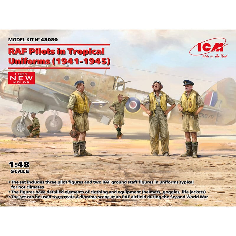 1/48 RAF Pilots in Tropical Uniforms (1941-1945) 48080 ICM