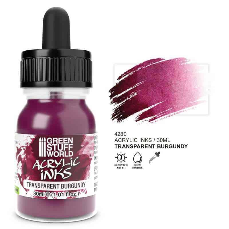 Green Stuff World - Transparent Acrylic Ink - Burgundy