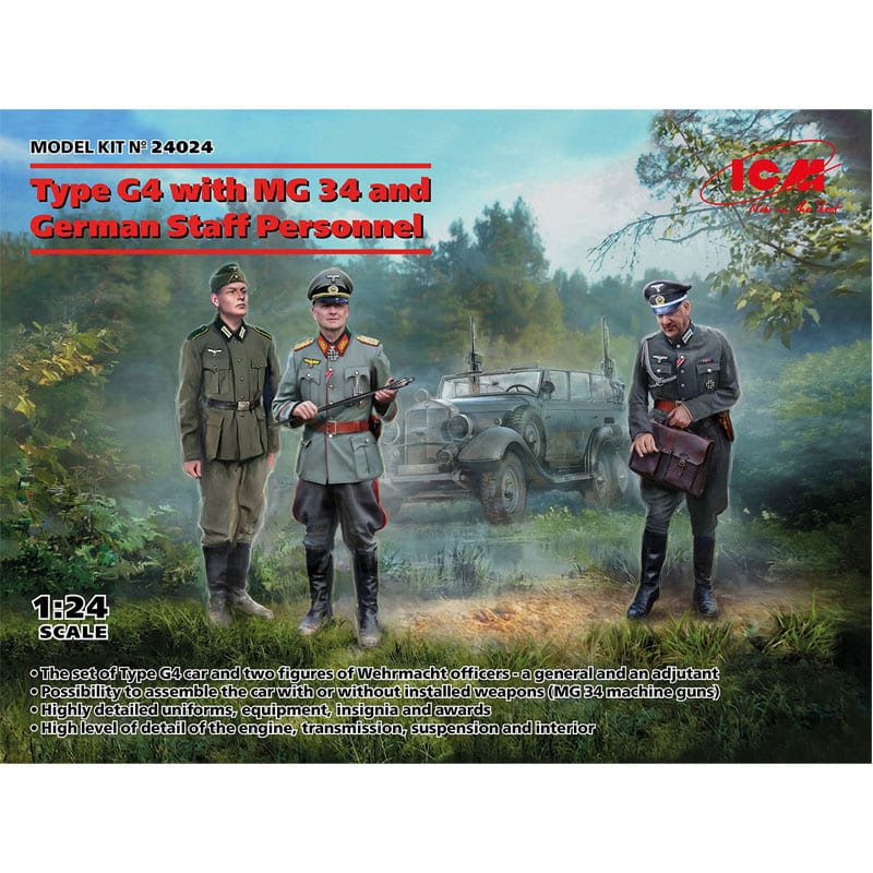 1/24 Type G4 & MG34 and German Staff Personnel 24024 ICM