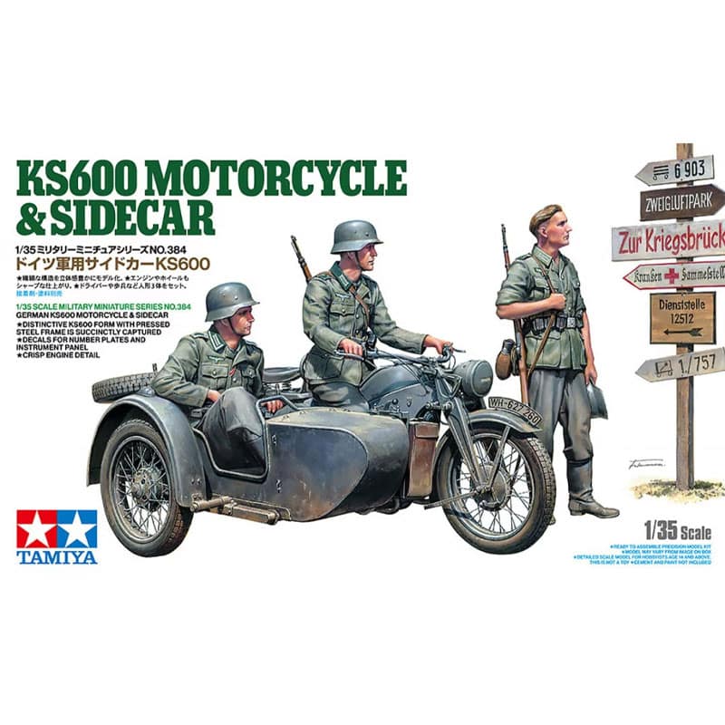 Tamiya Zundapp KS600 Motorcycle & Sidecar (1/35) 35384